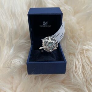 NIB 100% AUTH Swarovski Swarovski Crystal Eclipse Sphere Ring  Sz 52 $180